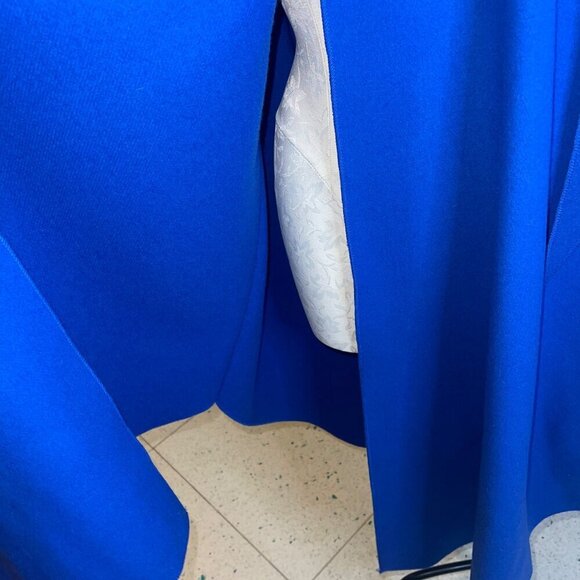 Saks Fifth Avenue Vintage Womens Coat Size 4 Blue Cape Hooded Pure Wool - Picture 9 of 9